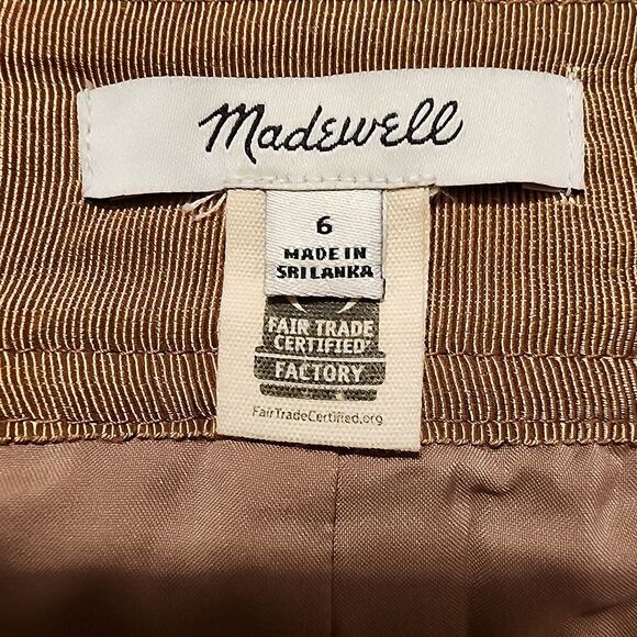 Madewell Fair Trade Wool Blend Windowpane Cargo Mini Skirt Size 6 - Picture 5 of 7